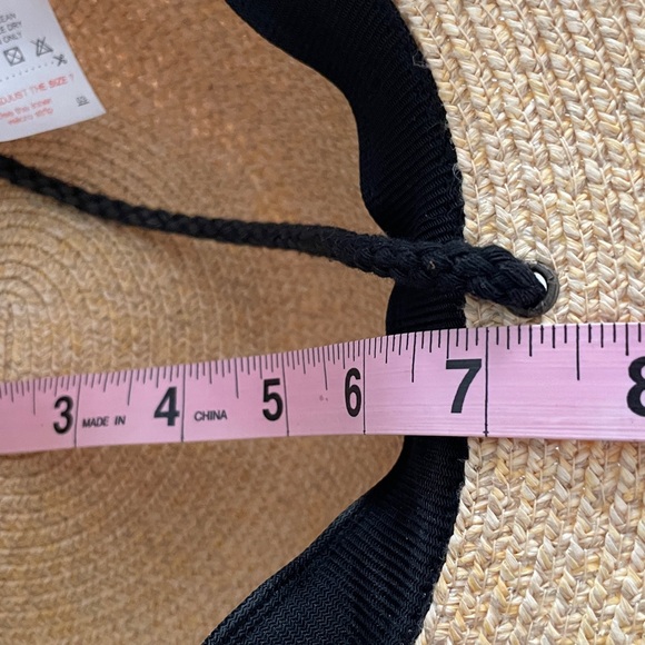FURTALK Straw Sun Beach Hat (3” Brim) Adjustable Neck Tie NWOT new! - Picture 8 of 8